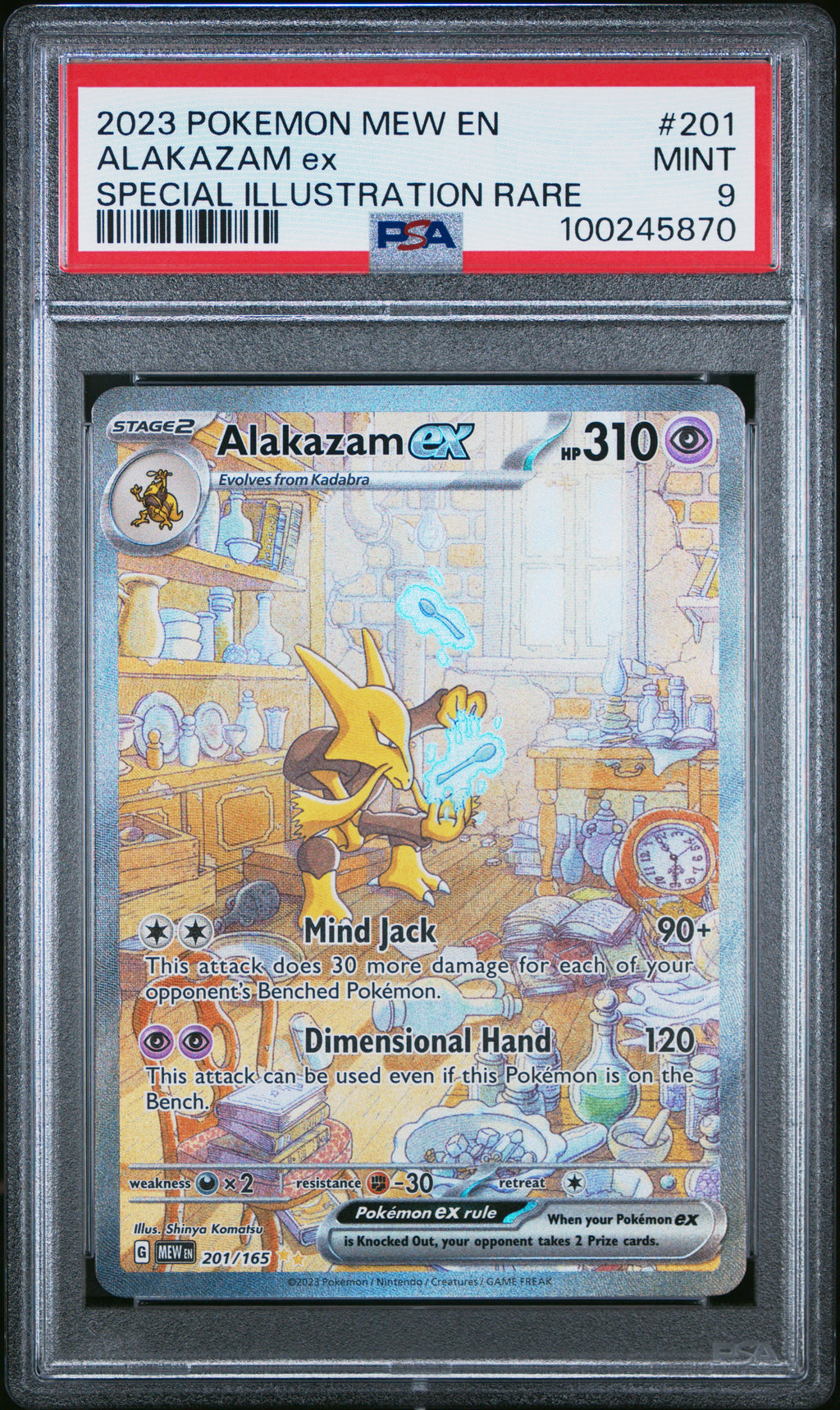 PSA 9 2023 Pokemon Mew En-151 #201 Alakazam Ex Special Illustration Rare