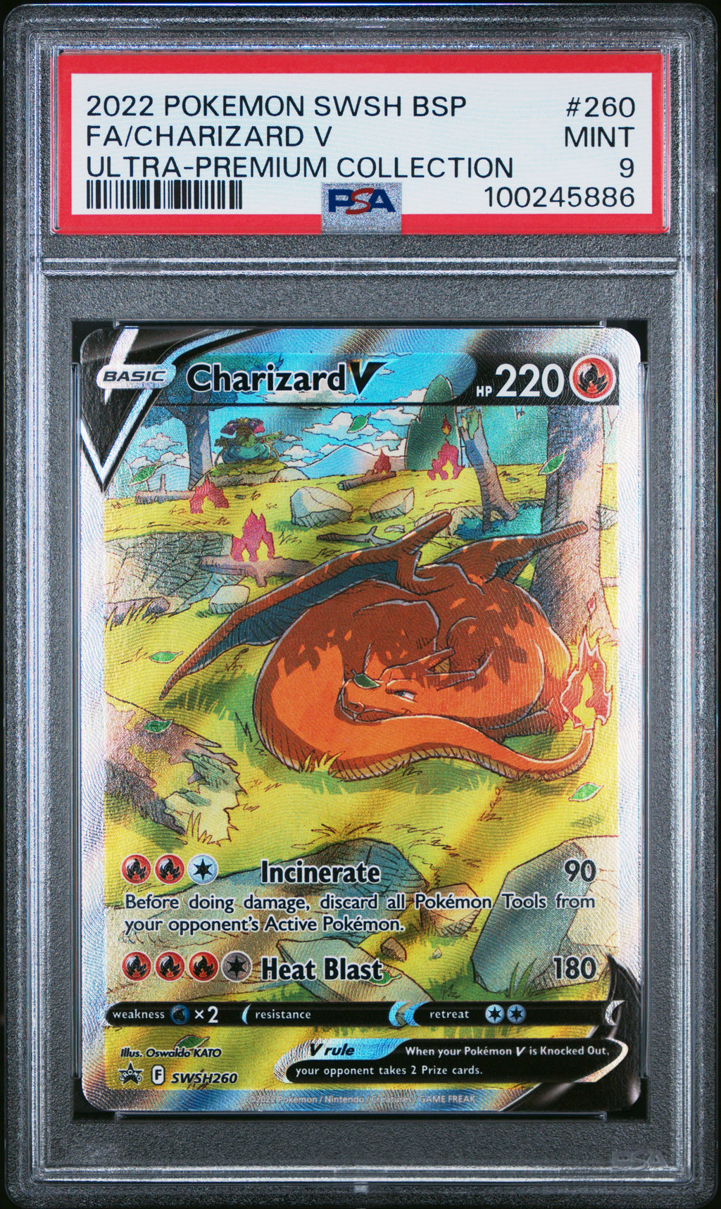 PSA 9 2022 Pokemon Swsh Black Star Promo #260 Charizard V UPC