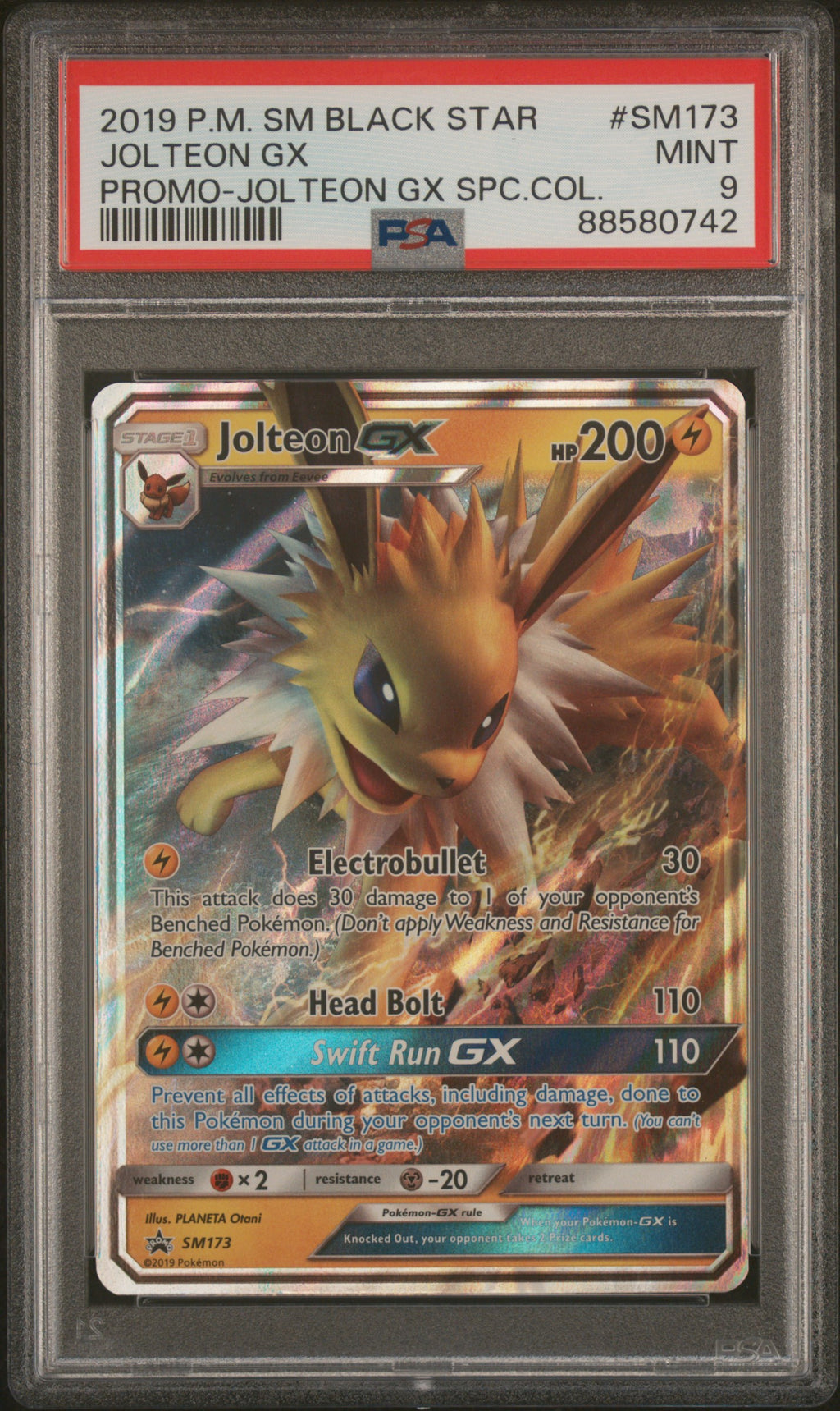 PSA 9 2019 Pokemon Sm Black Star Promo #SM173 Jolteon Gx Spc. Col.