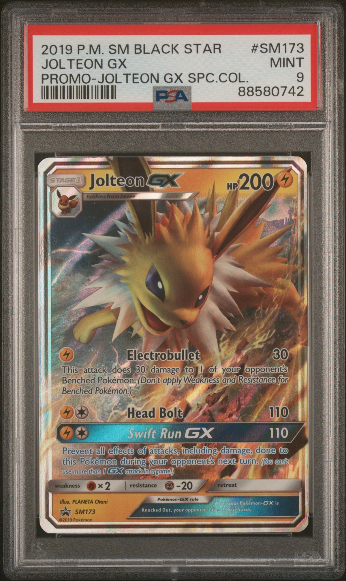 PSA 9 2019 Pokemon Sm Black Star Promo #SM173 Jolteon Gx Spc. Col.
