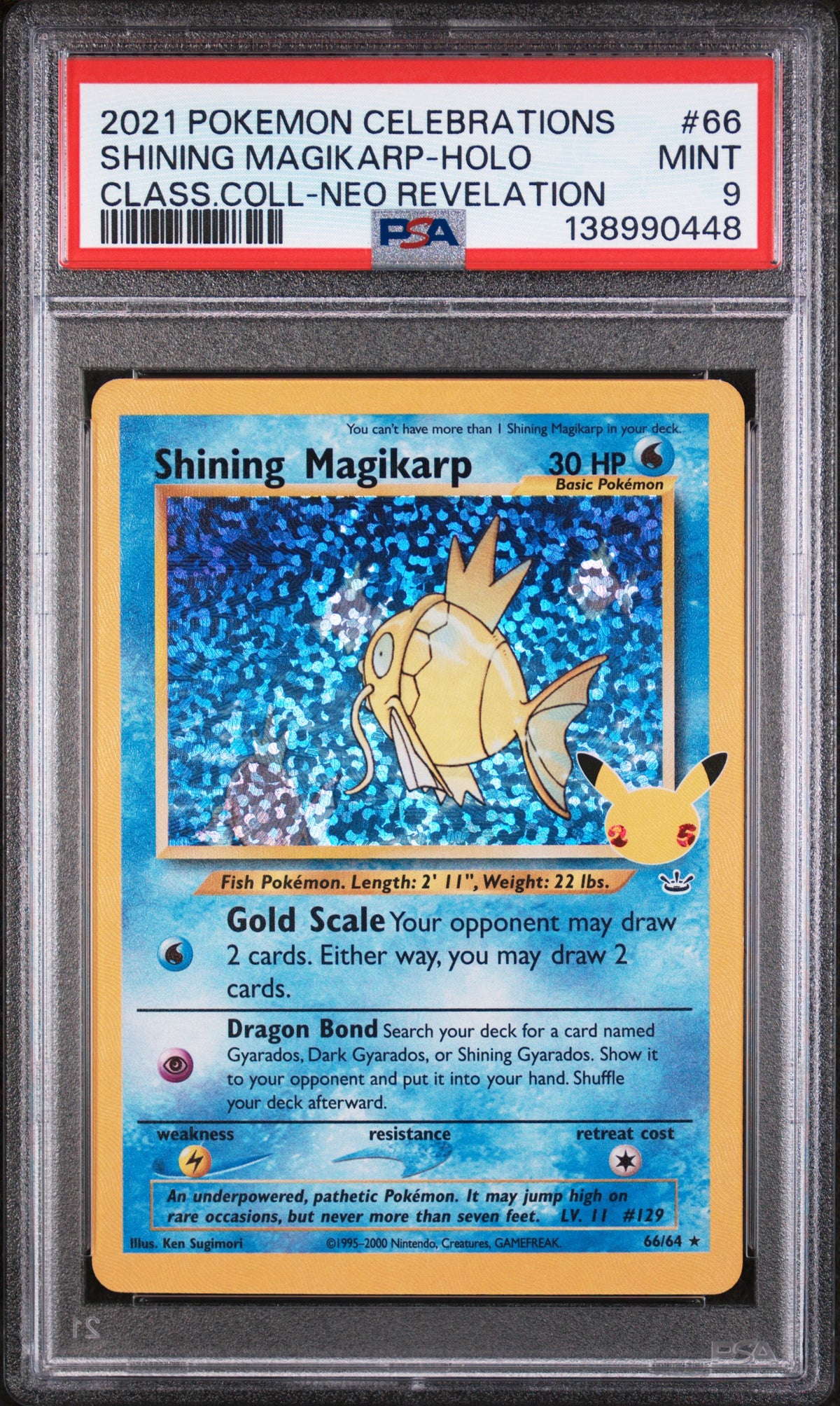 2021 Pokemon Celebrations #66 Shining Magikarp-Holo Class.Coll PSA 9