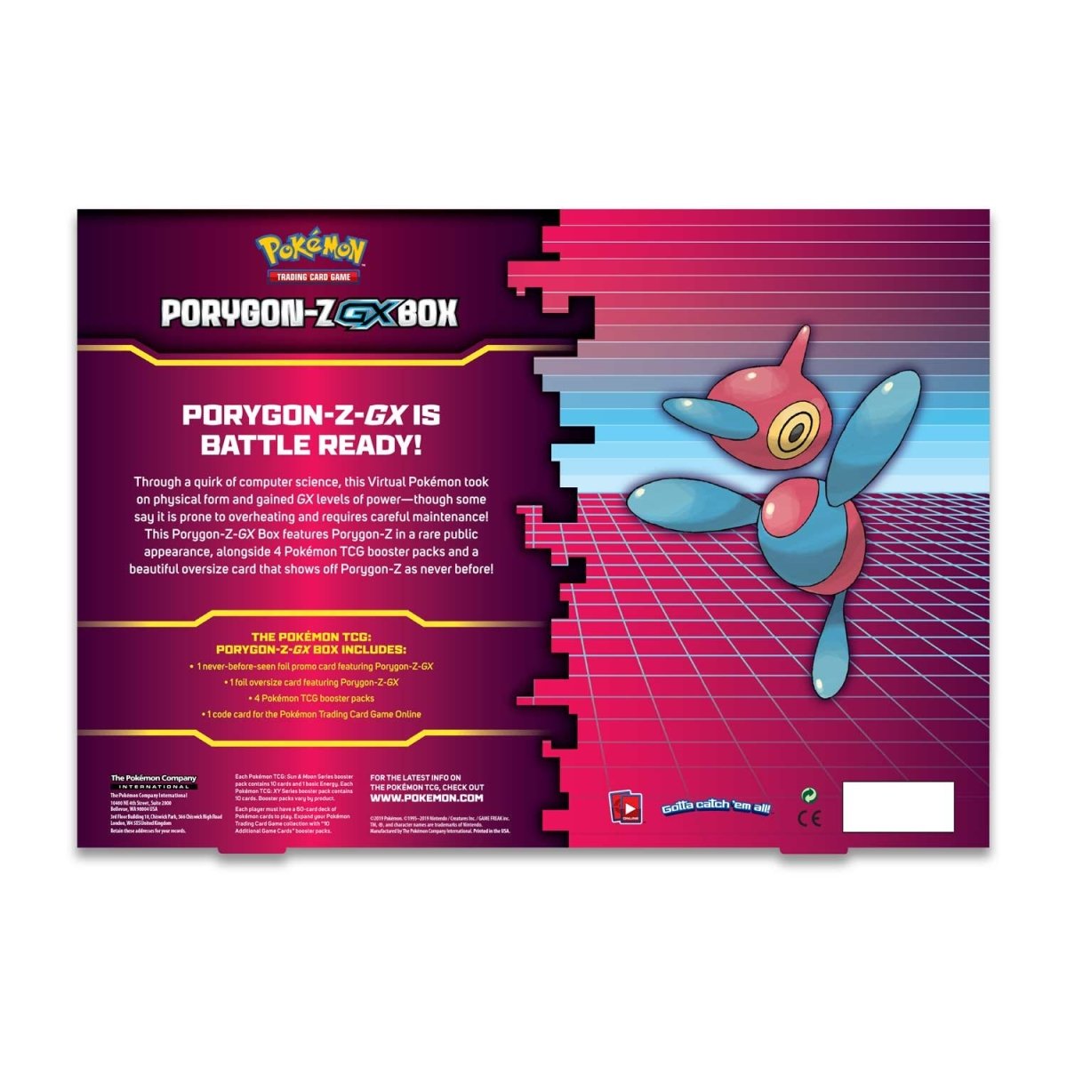Pokémon TCG Porygon-Z GX Box - Back