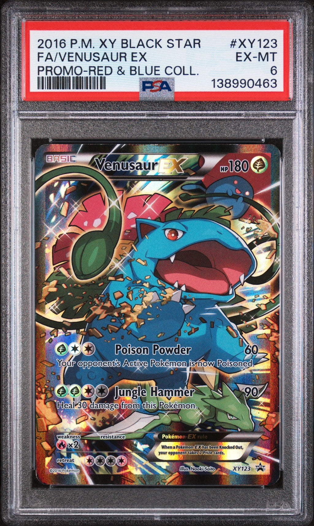 Venusaur EX Full Art PSA 6 XY123 — Front