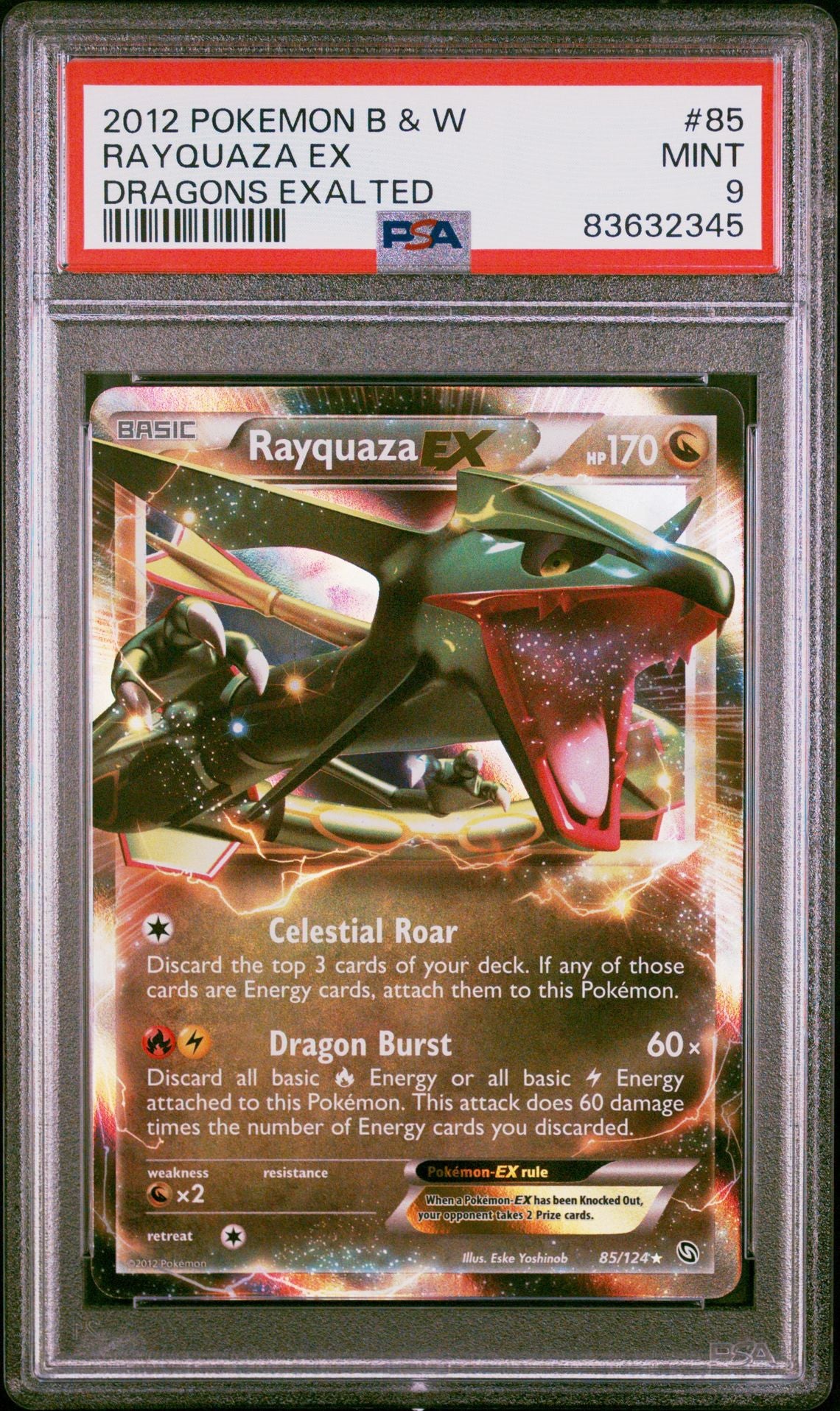 PSA 9 Rayquaza EX Dragons Exalted #85 - Front